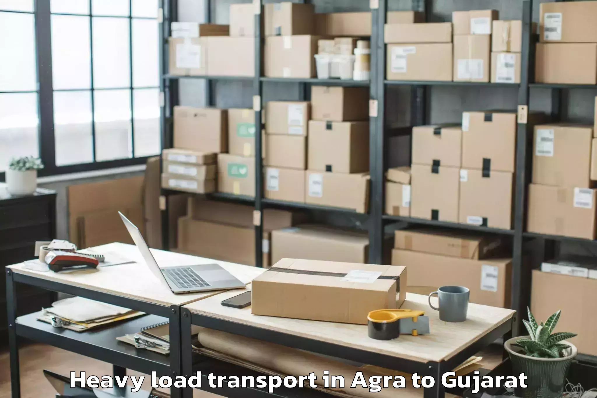 Book Agra to Rajpipla Heavy Load Transport Online